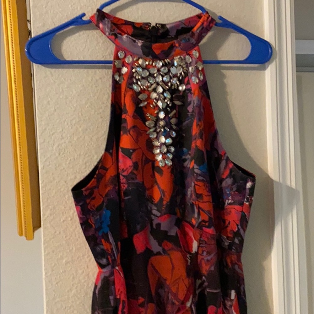 Bebe black floral sheer top